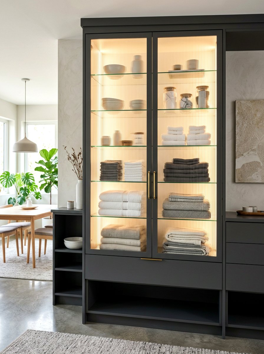 Glass Door Cabinet - 30 utility kitchen ideas