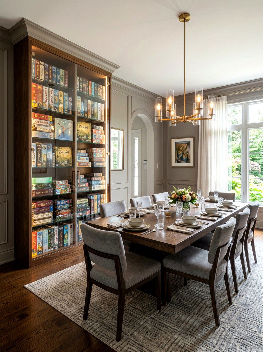 Glass Door Cabinet - 30 board game storage ideas