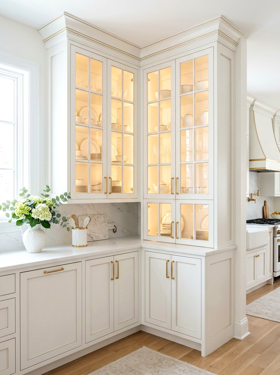 Glass Door Corner Cabinet - 30 kitchen corner cabinet ideas
