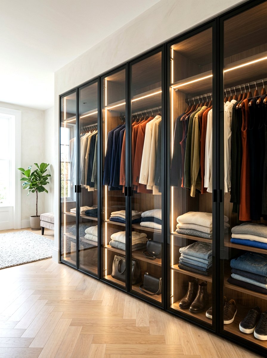 Glass Door Display Wardrobe - 30 capsule wardrobe closet ideas