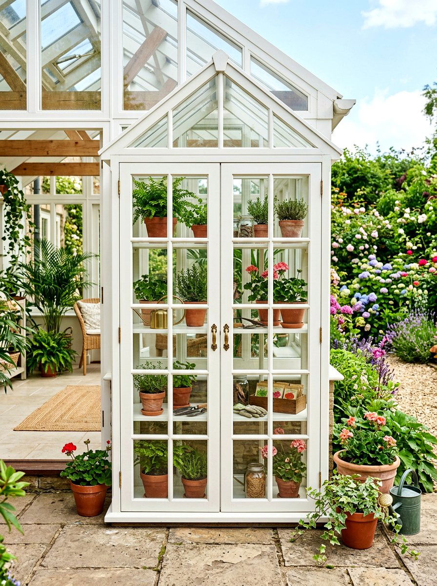 Glass Door Garden Cabinet - 30 outdoor broom closet ideas