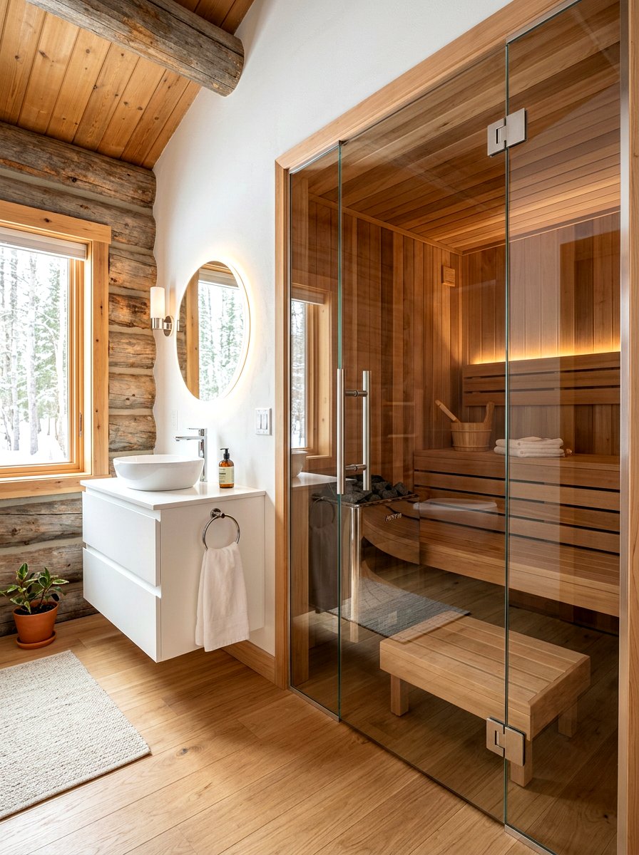 Glass Door Sauna - 30 sauna bathroom ideas