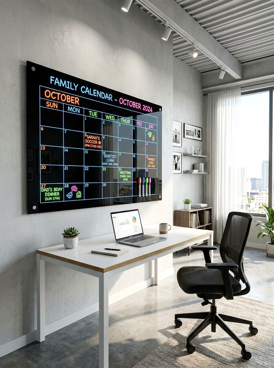 Glass Dry Erase Board - 30 family calendar wall ideas