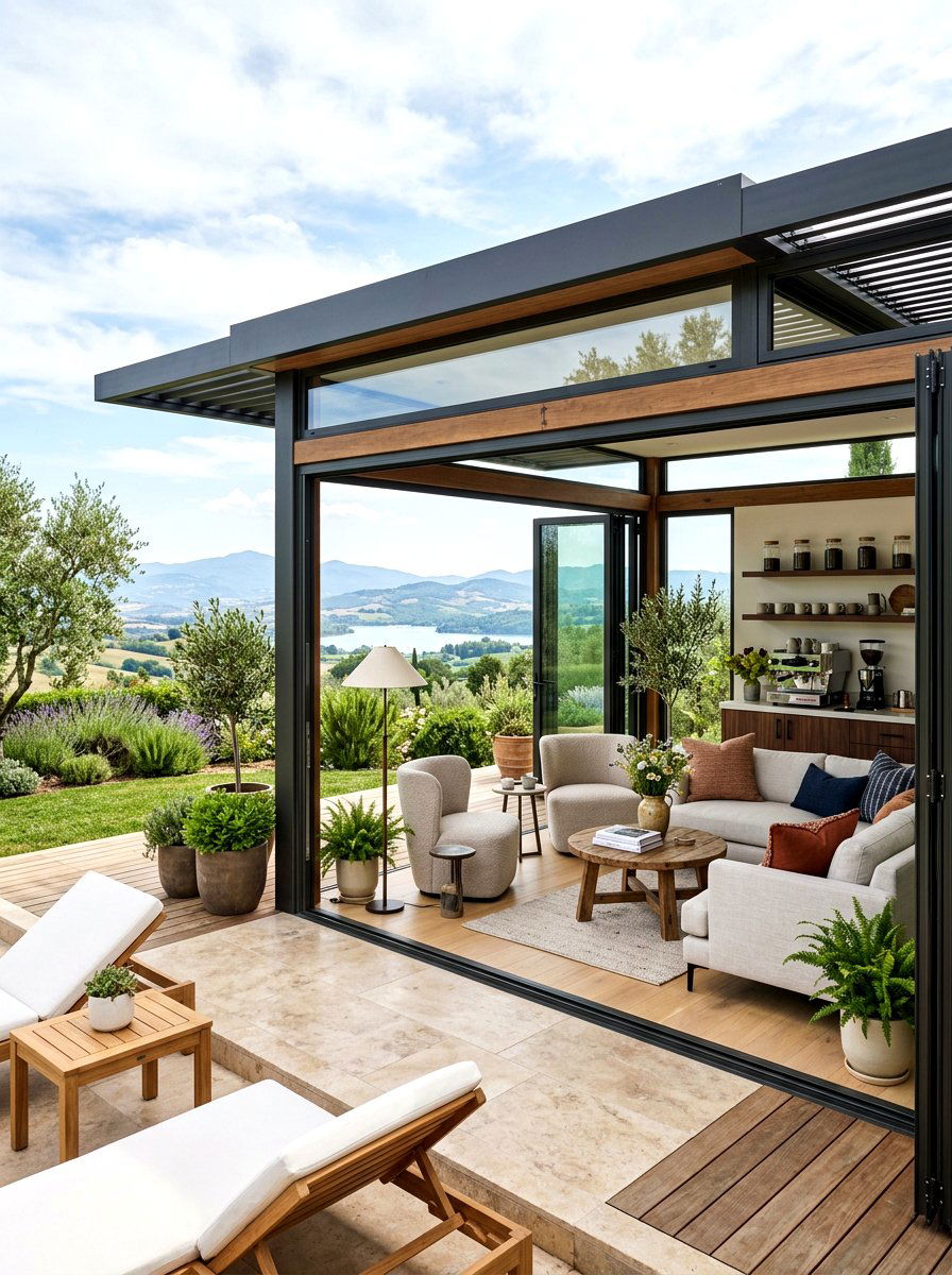 Glass Enclosed Cabana - 30 cabana lounge ideas