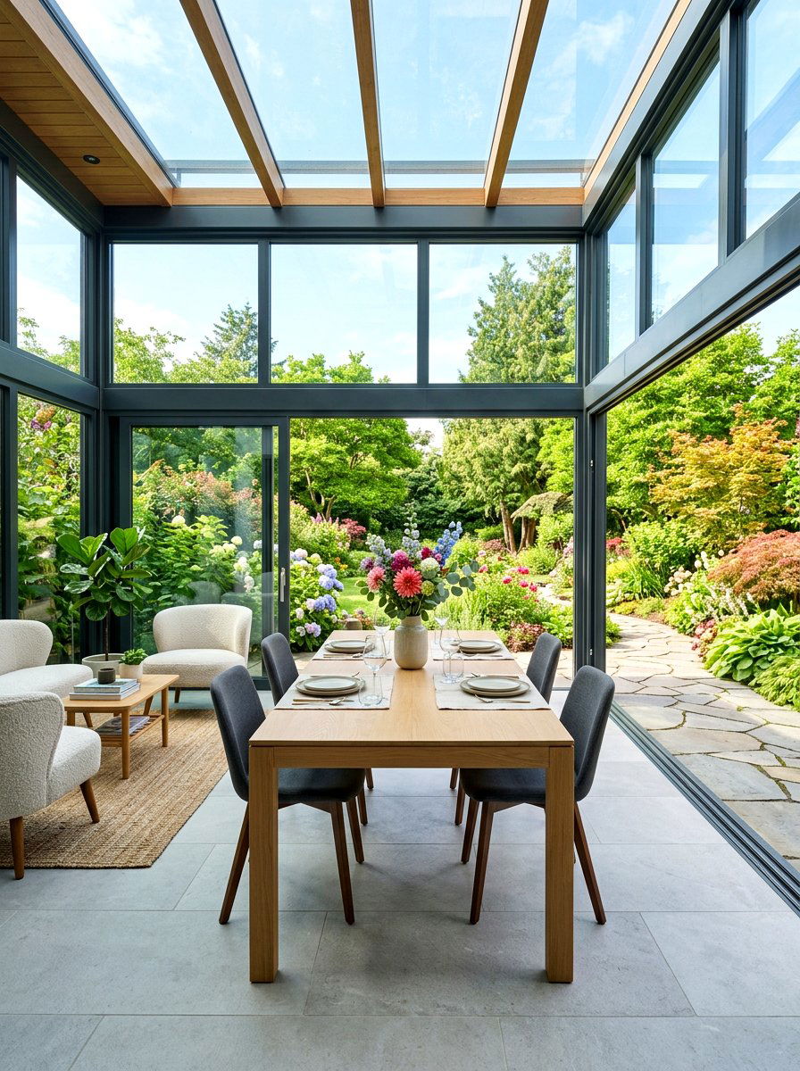 Glass Enclosed Patio - 30 patio dining ideas