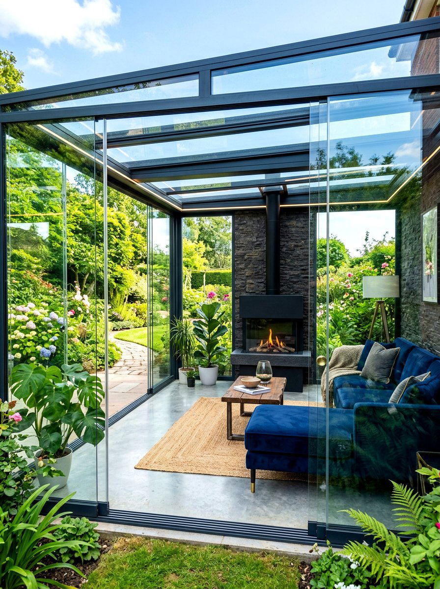 Glass Enclosed Patio Lounge - 30 luxury patio lounge ideas