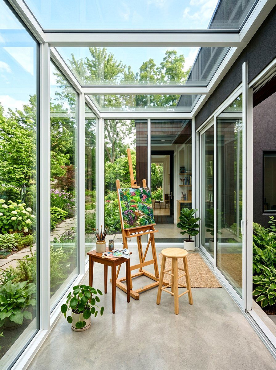 Glass Enclosed Porch - 30 shed porch ideas