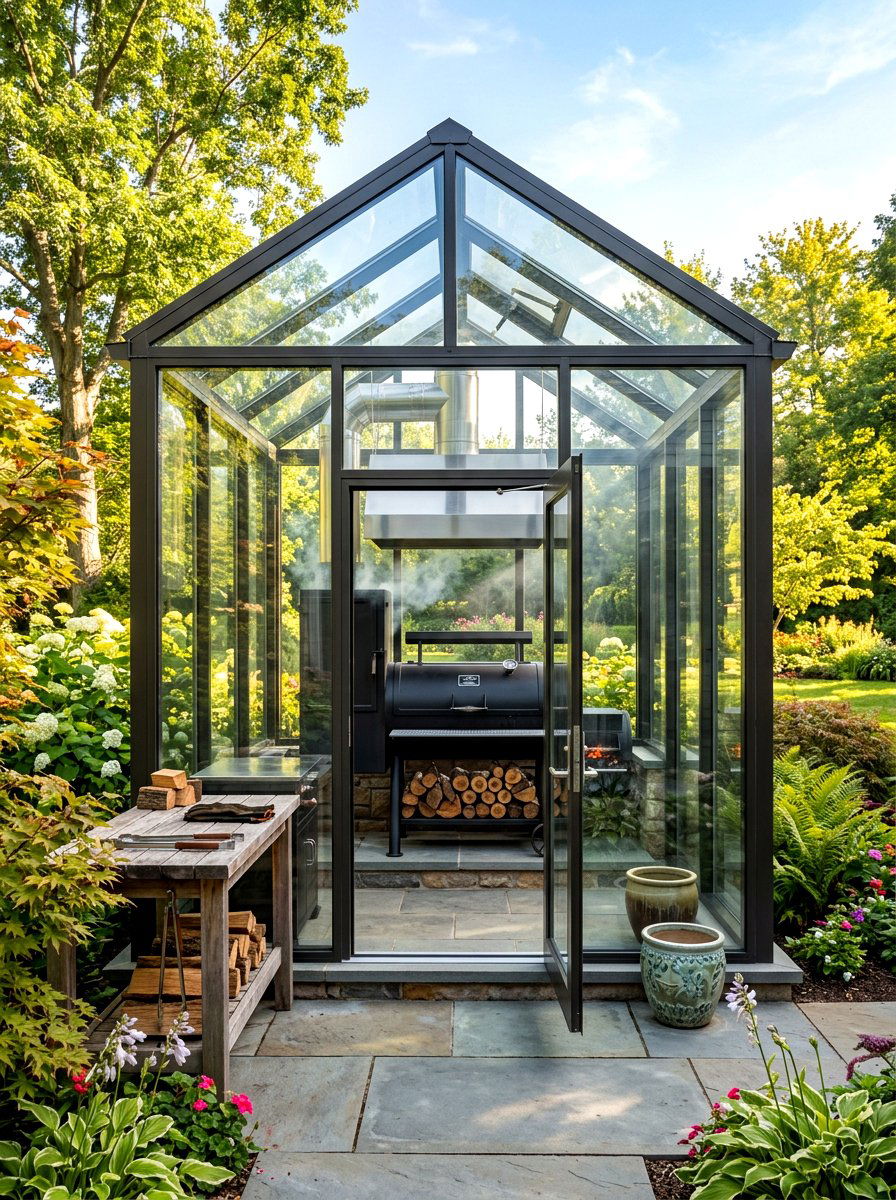 Glass Enclosed Smoker - 30 smoker patio corner ideas