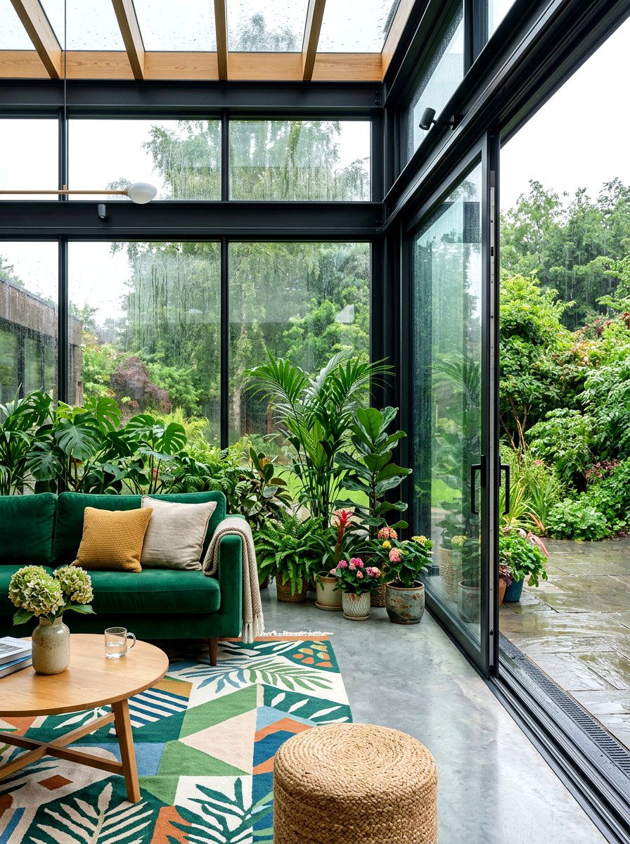 Glass Enclosed Sunroom - 30 rainproof patio ideas