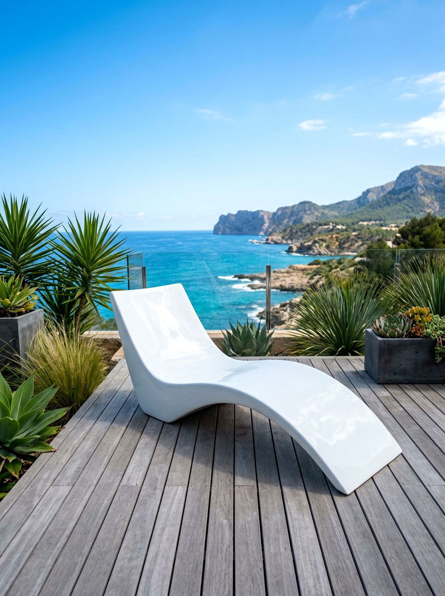 Glass Fiber Modern Chaise - 30 chaise lounge patio ideas