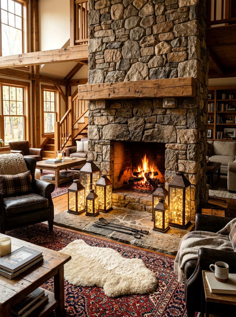 Glass Floor Lantern - 30 no overhead light living room ideas