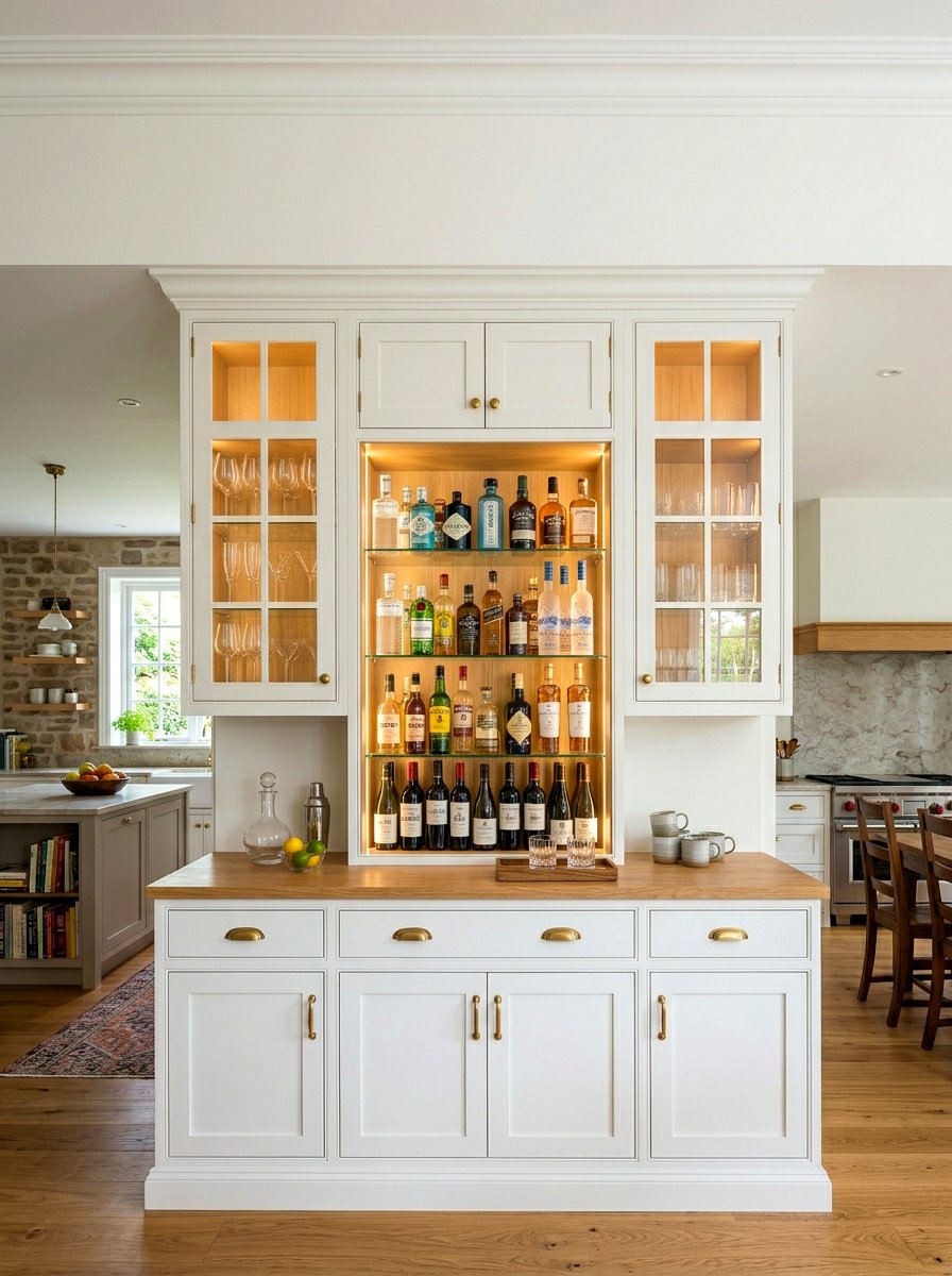 Glass Front Beverage Cupboard - 30 kitchen beverage center ideas