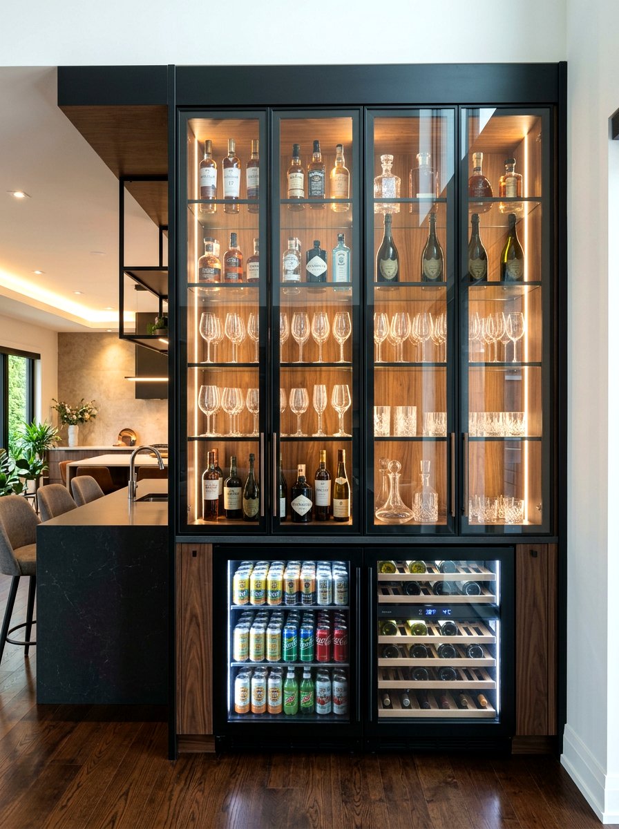 Glass Front Beverage Storage Cabinet - 30 beverage cooler cabinet ideas