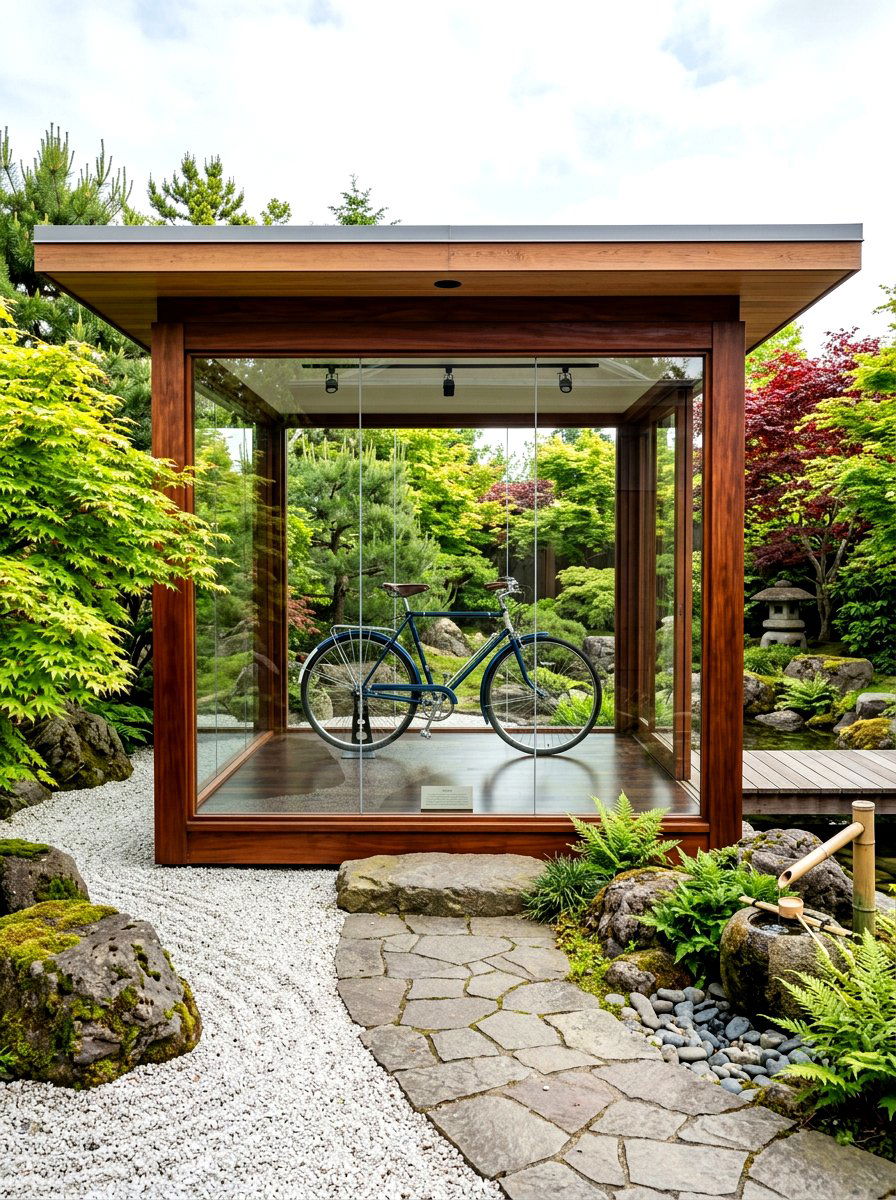 Glass Front Bike Gallery - 30 bike storage shed ideas