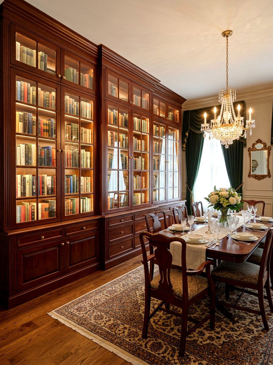 Glass Front Book Cabinets - 30 book filled room ideas