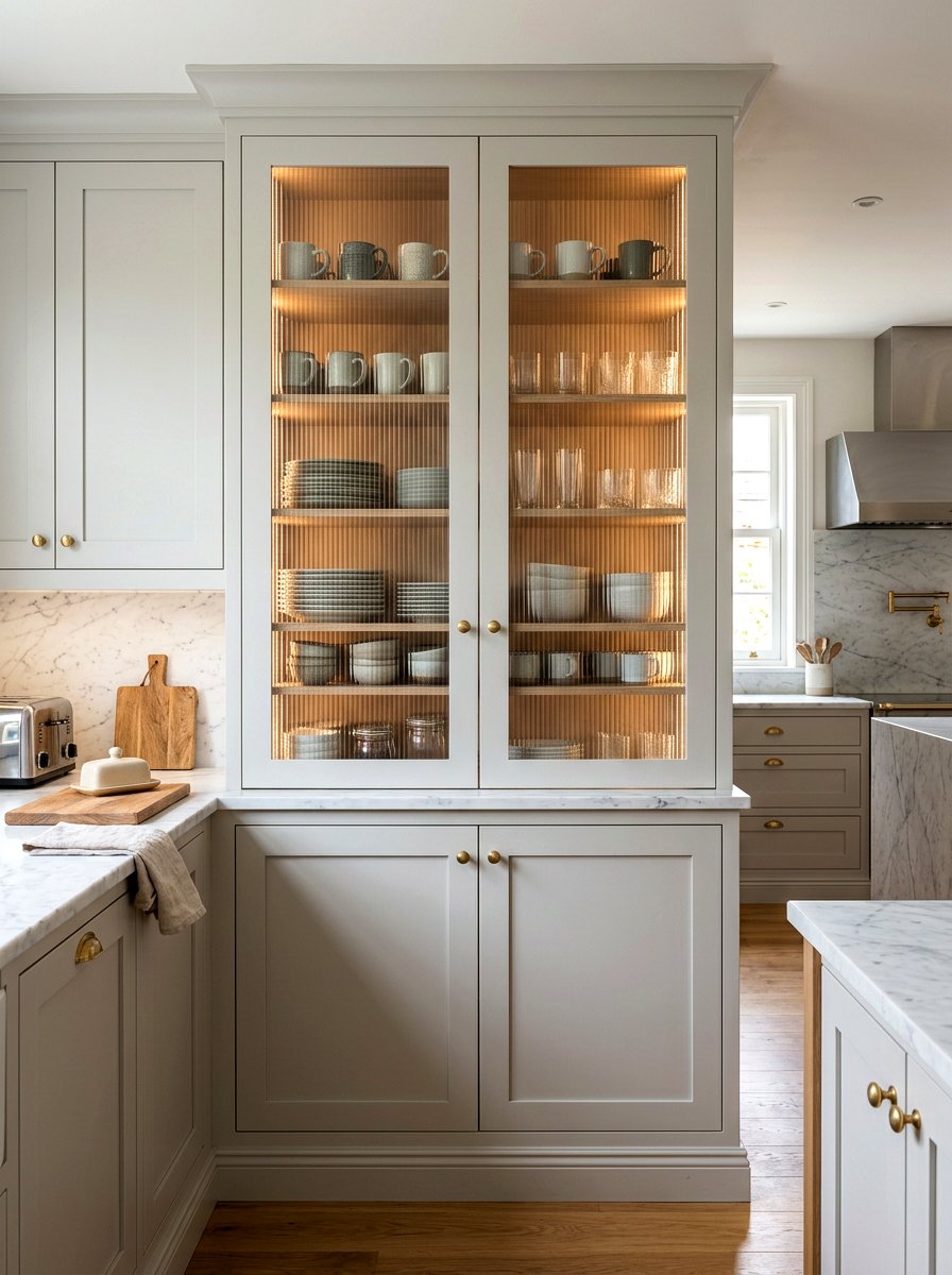 Glass Front Breakfast Cabinet - 30 built in breakfast station ideas