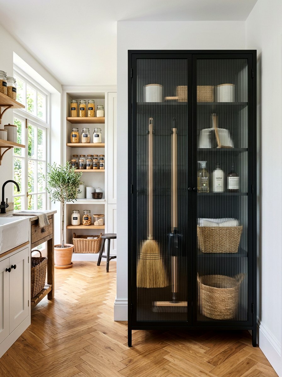 Glass Front Broom Cabinet - 30 tall broom cabinet ideas