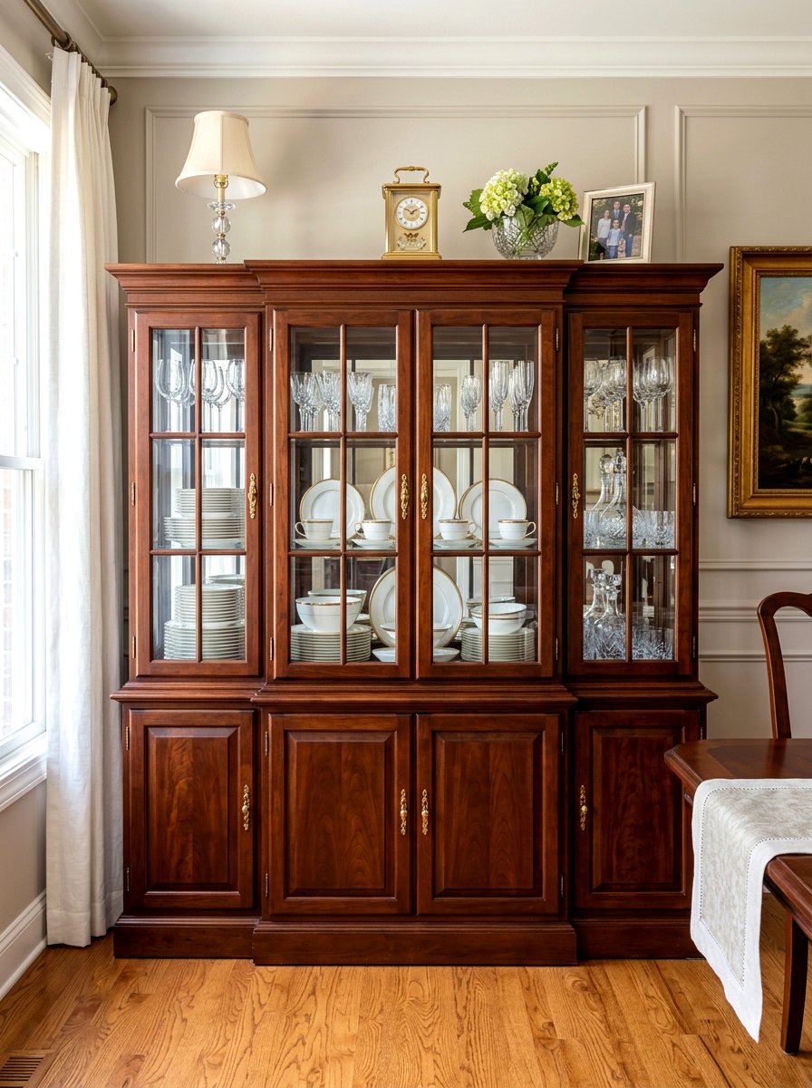 Glass Front Buffet - 30 buffet table decor ideas