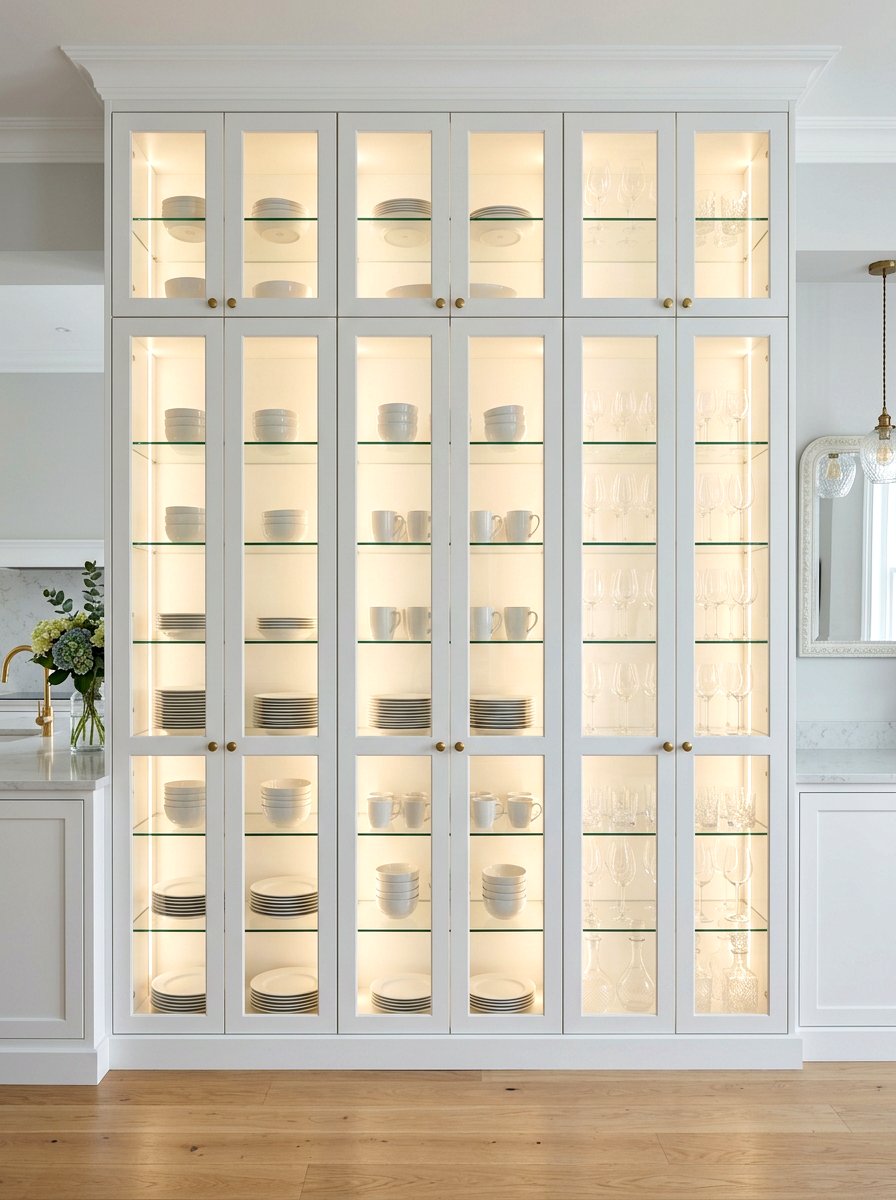 Glass Front Cabinet - 30 bistro kitchen ideas