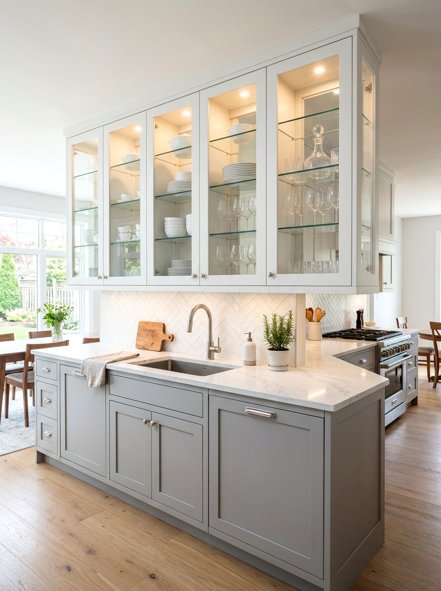 Glass Front Cabinet Kitchen - 30 traditional kitchen ideas