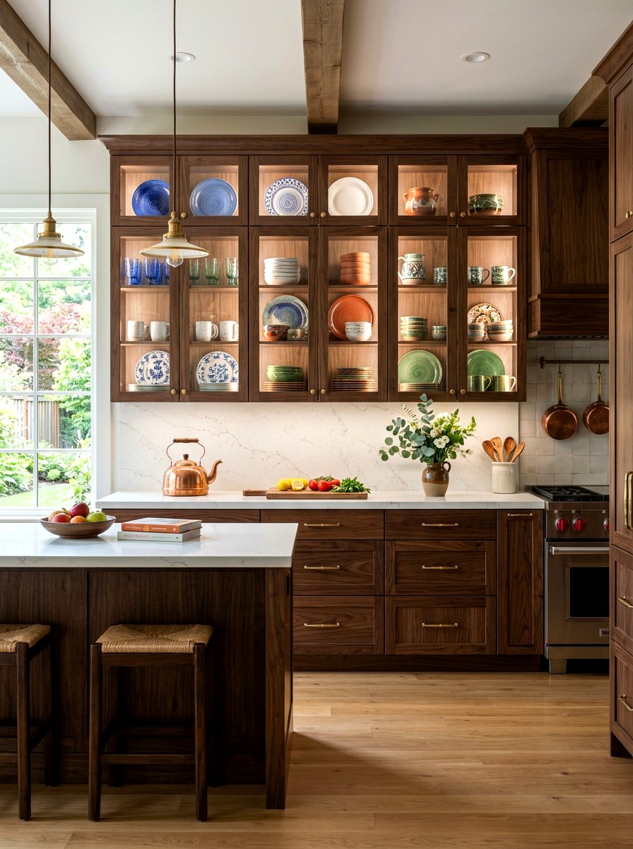 Glass Front Cabinet Kitchen - 30 modern rustic kitchen ideas