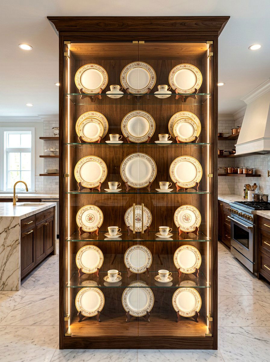 Glass Front Cabinet Plate Display - 30 plate display kitchen ideas