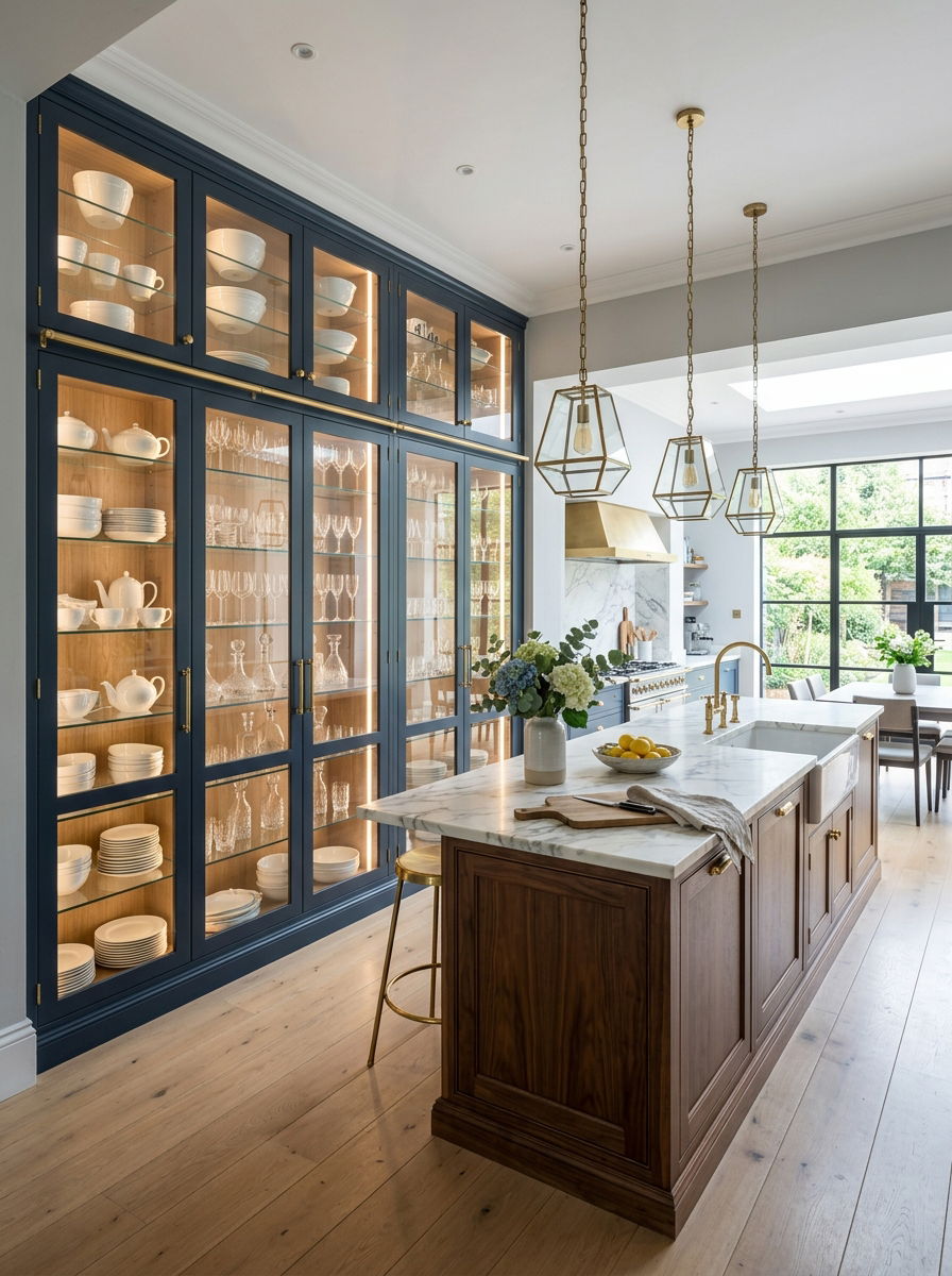Glass Front Cabinetry - 30 wine country kitchen ideas