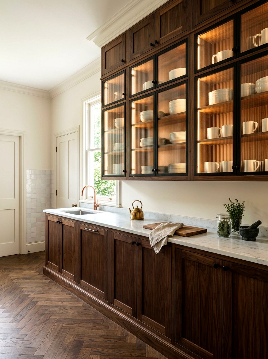 Glass Front Cabinets - 30 scullery pantry ideas