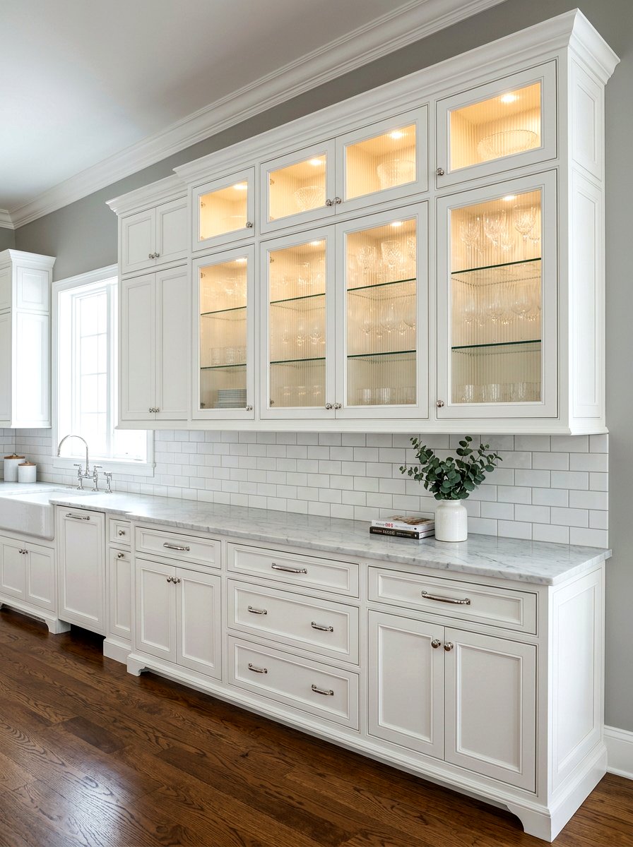 Glass Front Cabinets - 30 social media kitchen ideas