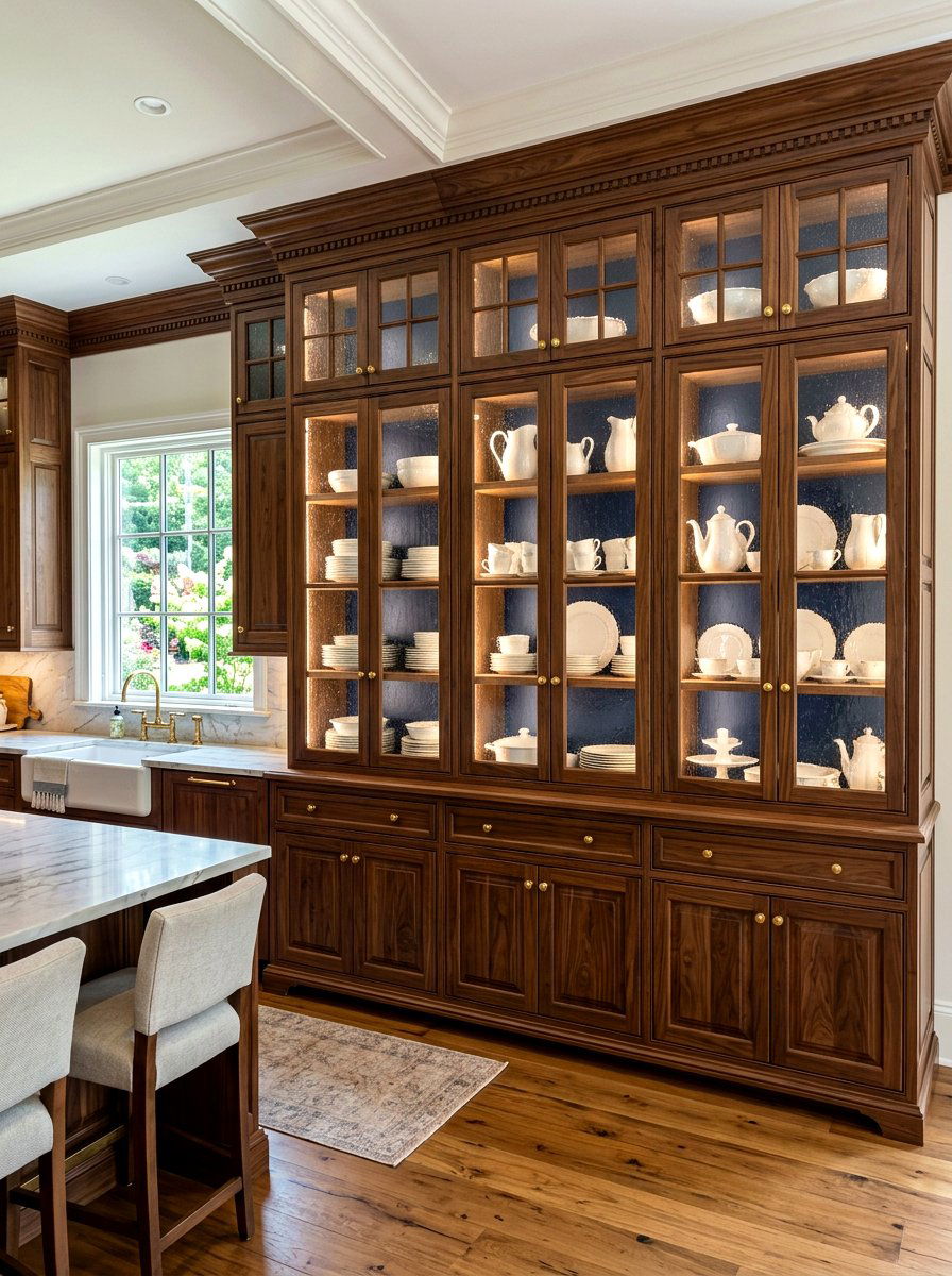 Glass Front Cabinets - 30 traditional prep kitchen ideas