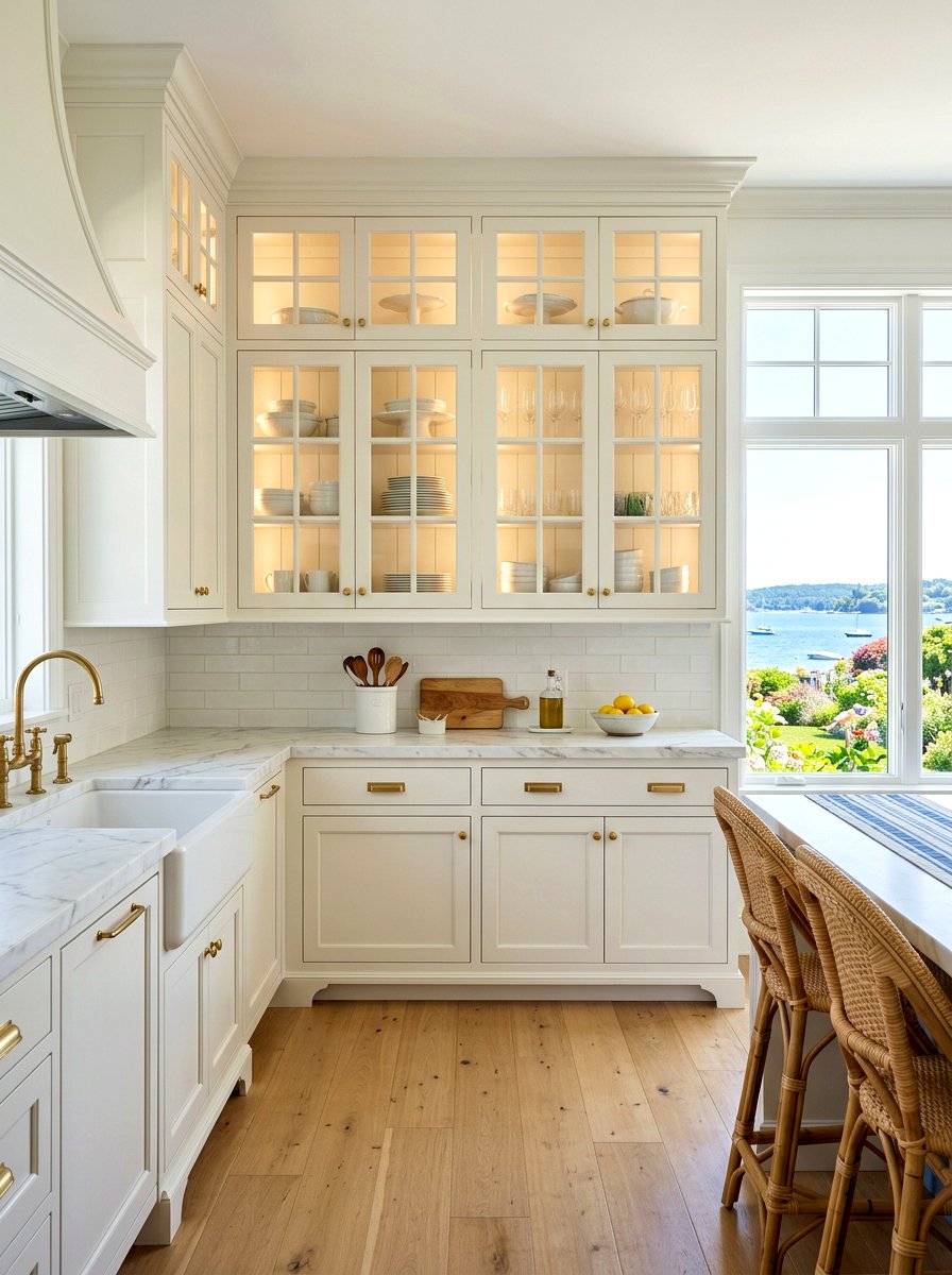 Glass Front Cabinets - 30 Hamptons kitchen ideas