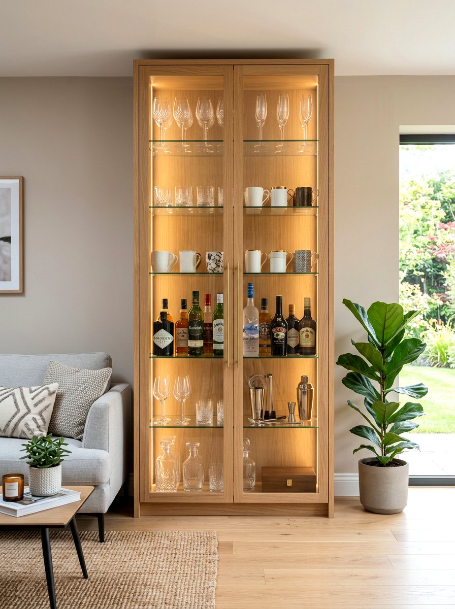 Glass Front Drink Cabinet - 30 beverage station ideas