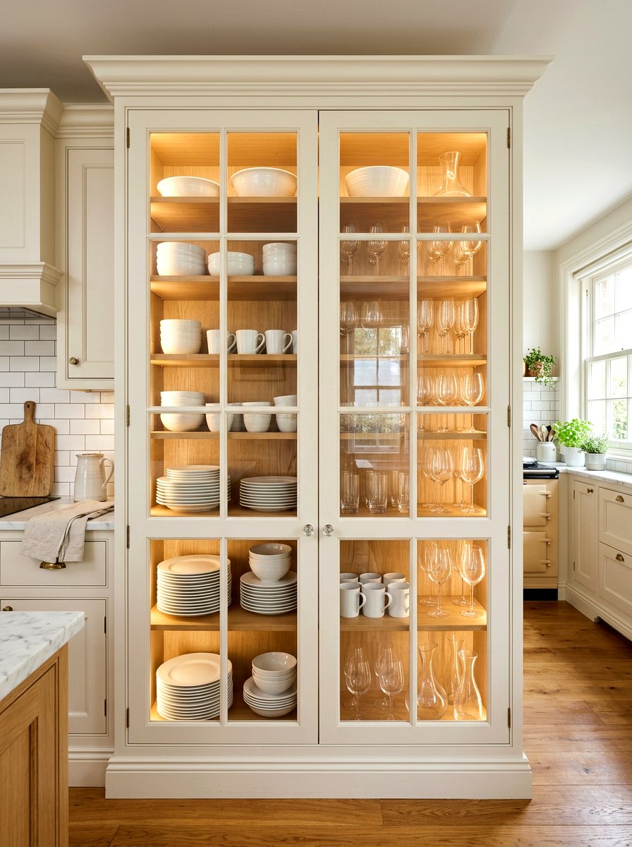 Glass Front Kitchen Cupboard - 30 breakfast pantry ideas