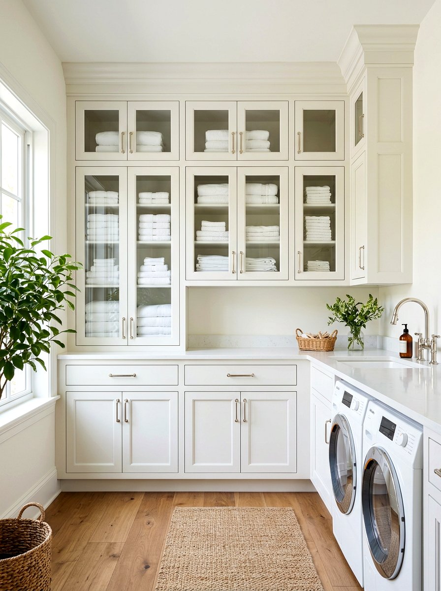 Glass Front Laundry Cabinets - 30 laundry room cabinet ideas