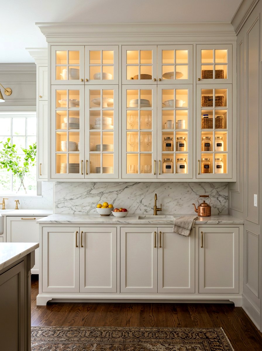 Glass Front Pantry Cabinets - 30 Nancy Meyers pantry ideas