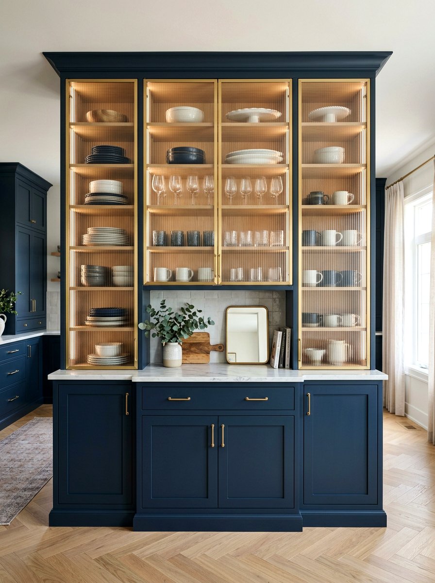 Glass Front Pantry Cabinets - 30 butler pantry storage ideas