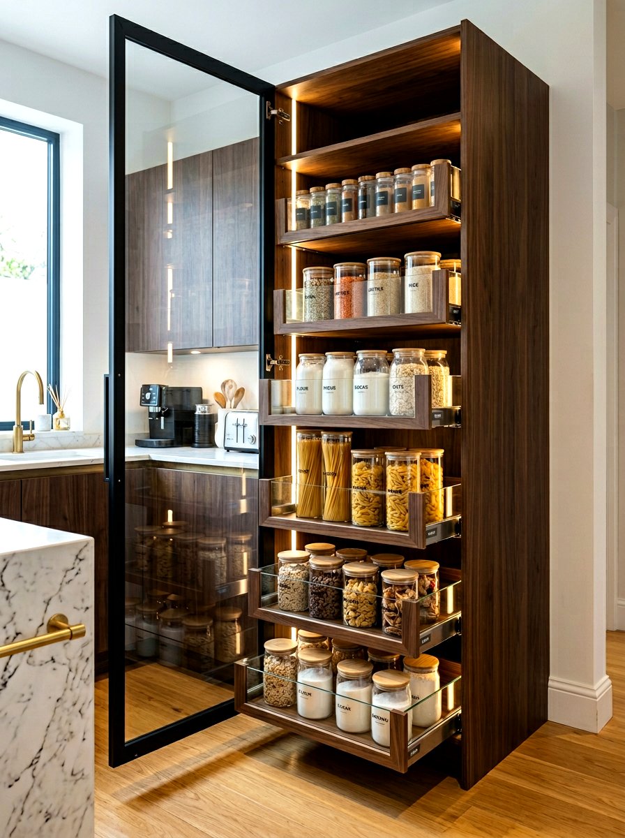 Glass Front Pull Out - 30 pull out pantry ideas