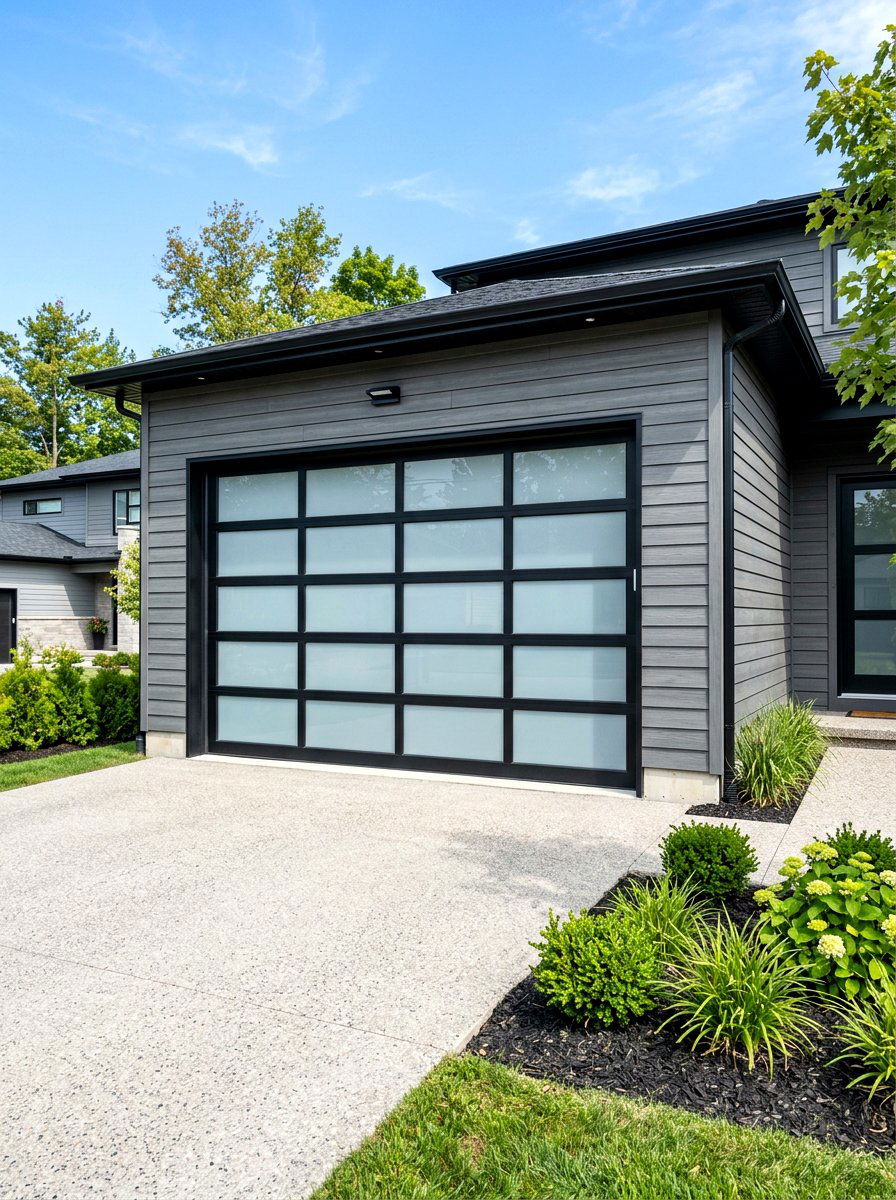 Glass Garage Door - 30 home exterior ideas