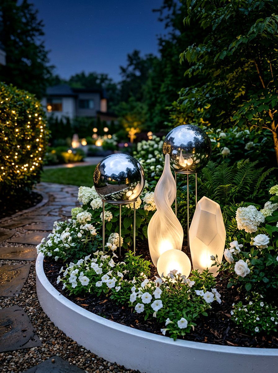 Glass Garden Ornaments - 30 moon garden ideas