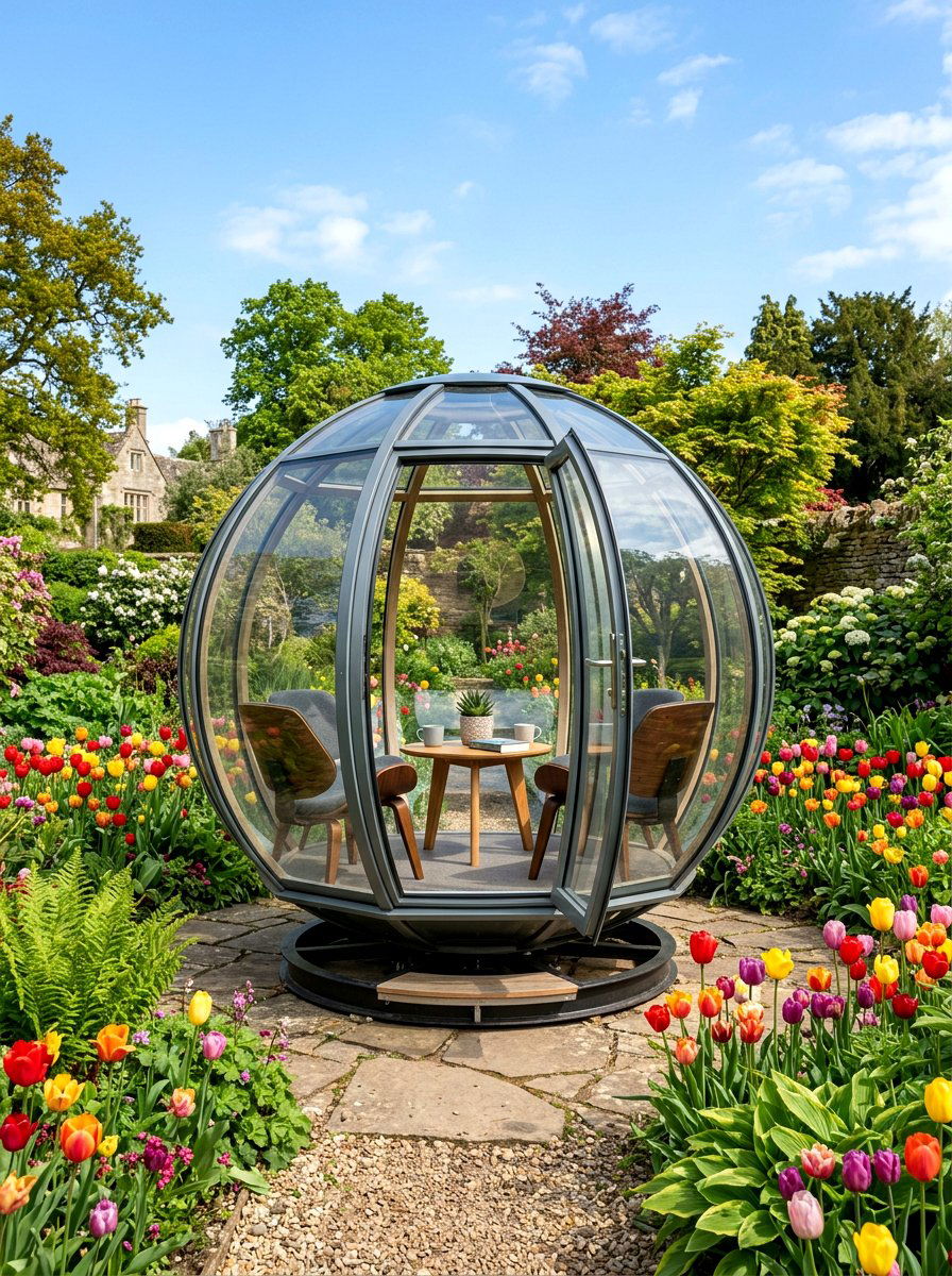 Glass Garden Pod - 30 garden room ideas