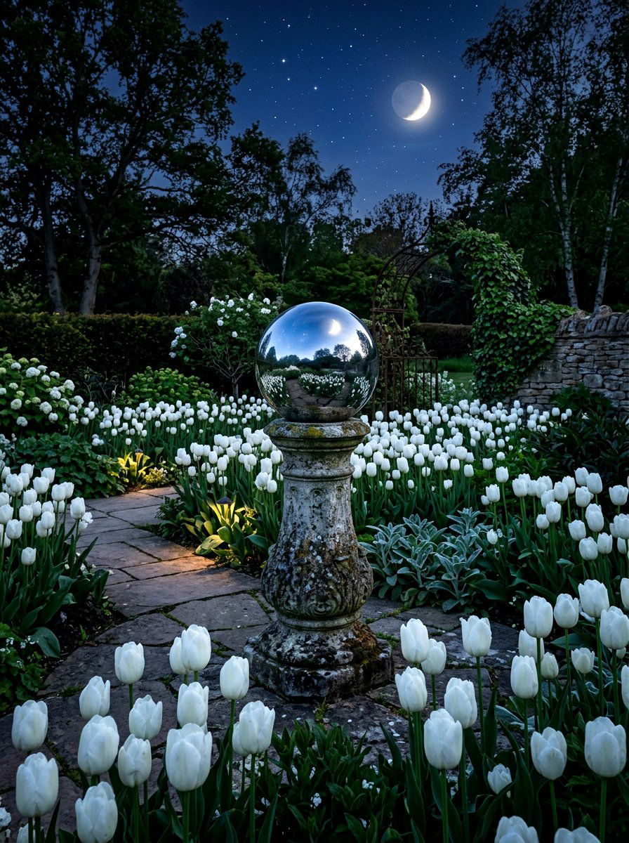 Glass Gazing Globe Moonlight Garden - 30 moonlight garden ideas