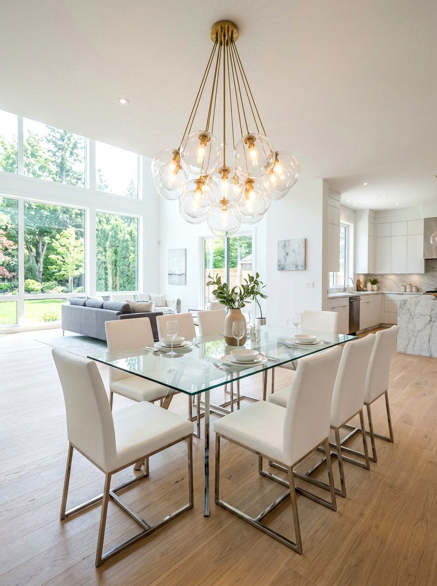 Glass Globe Chandelier - 30 formal dining room chandelier ideas
