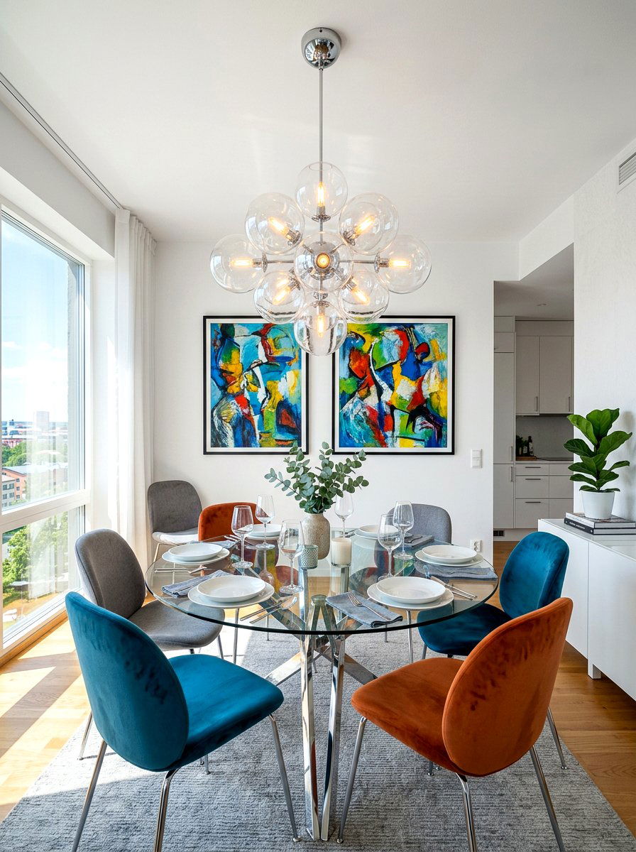 Glass Globe Chandelier - 30 classic dining room chandelier ideas
