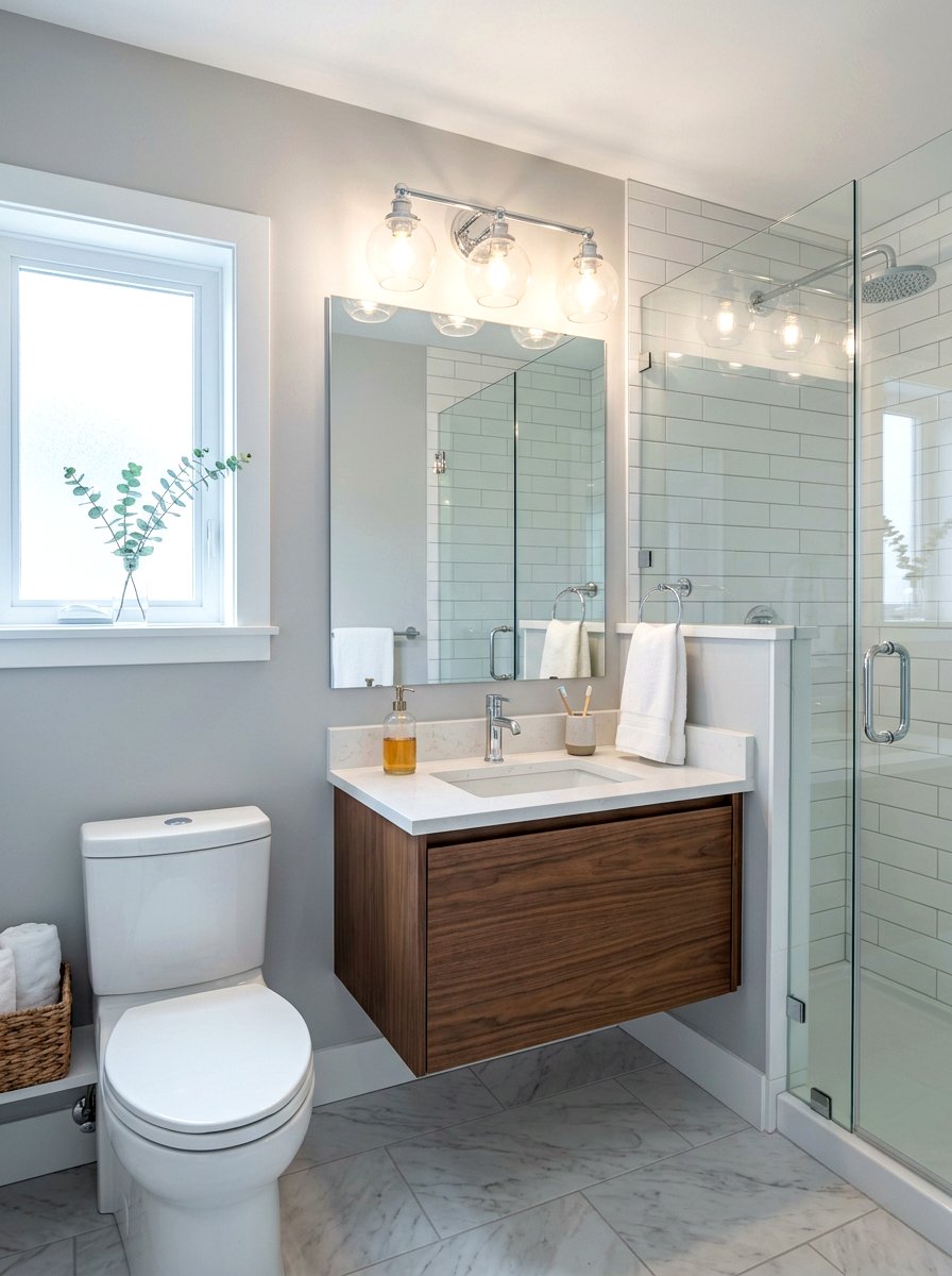 Glass Globe Chrome Bathroom Light - 30 chrome bathroom lighting ideas
