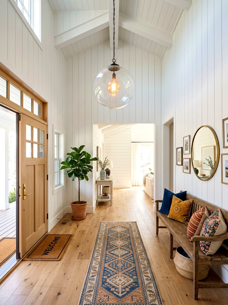 Glass Globe Entryway Pendant - 30 oversized pendant lighting ideas