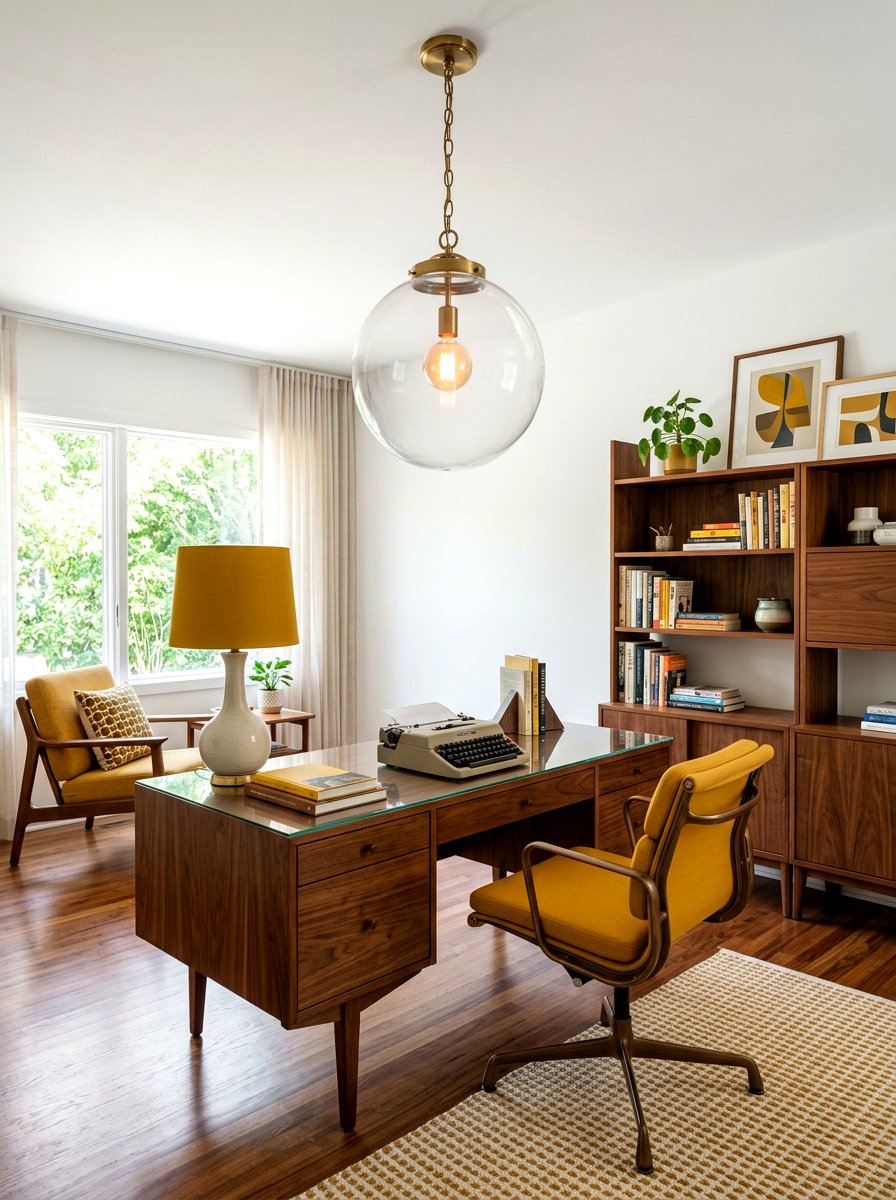 Glass Globe Pendant - 30 home office lighting ideas