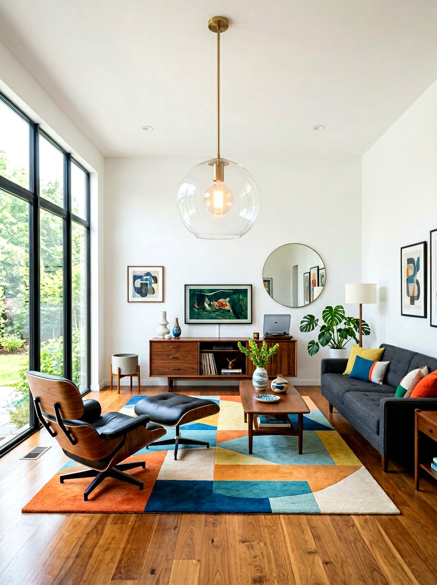 Glass Globe Pendant - 30 layered lighting living room ideas