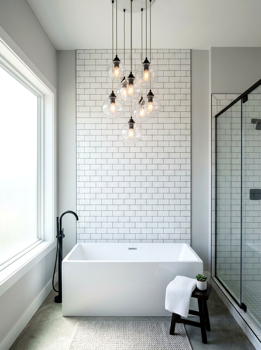 Glass Globe Pendant Over Tub - 30 chandelier over bathtub ideas
