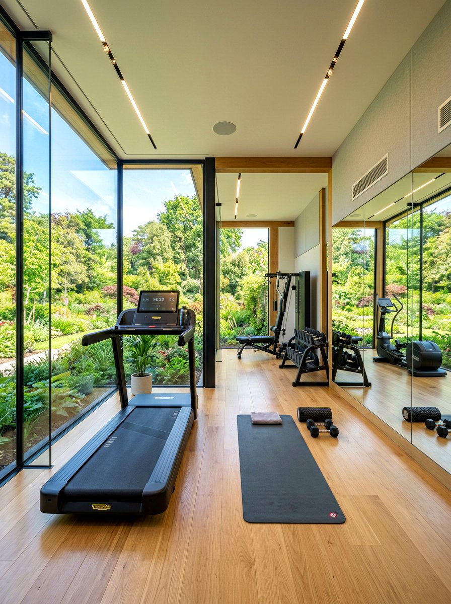 Glass Gym Room - 30 glass room addition ideas