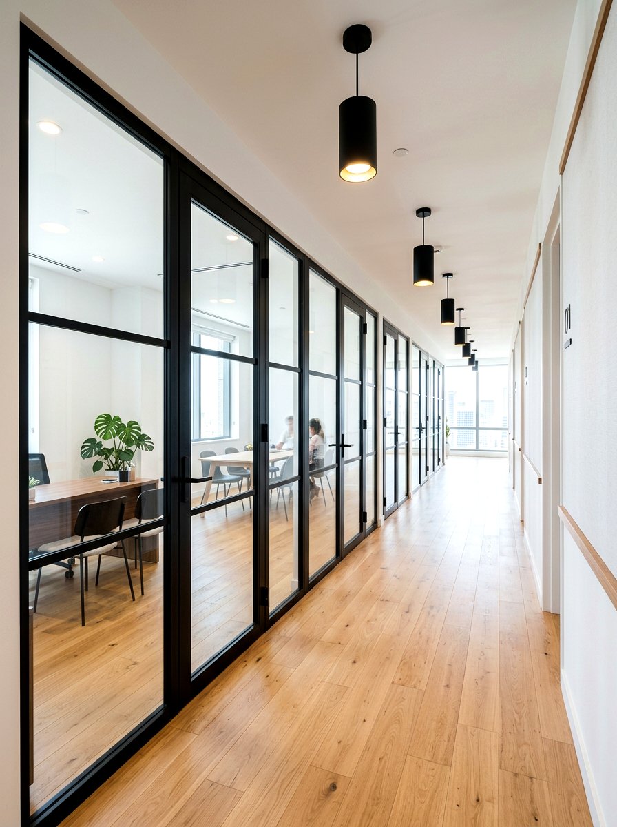 Glass Hallway Doors - 30 narrow hallway ideas
